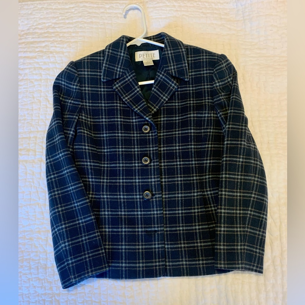 Petite Sophisticate Plaid Women’s Blazer